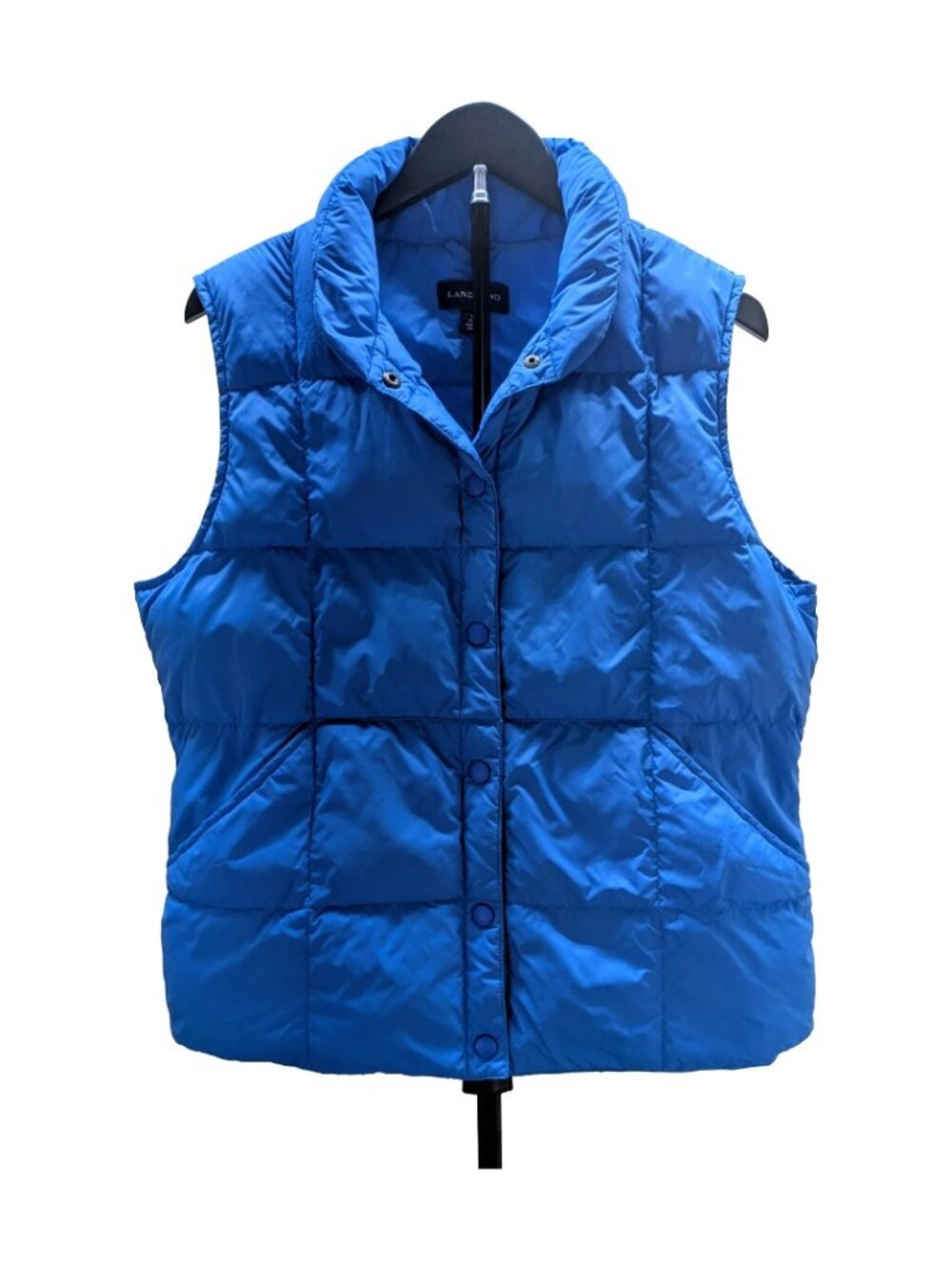Lands End Cornflower Blue Goose Down Puffer Vest Womens M 10-12